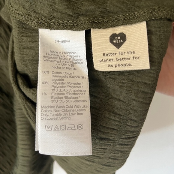 NWT Madewell Dress Size Small green Resourced Crinkle knit tiered‎ Mini Classic - Picture 5 of 10